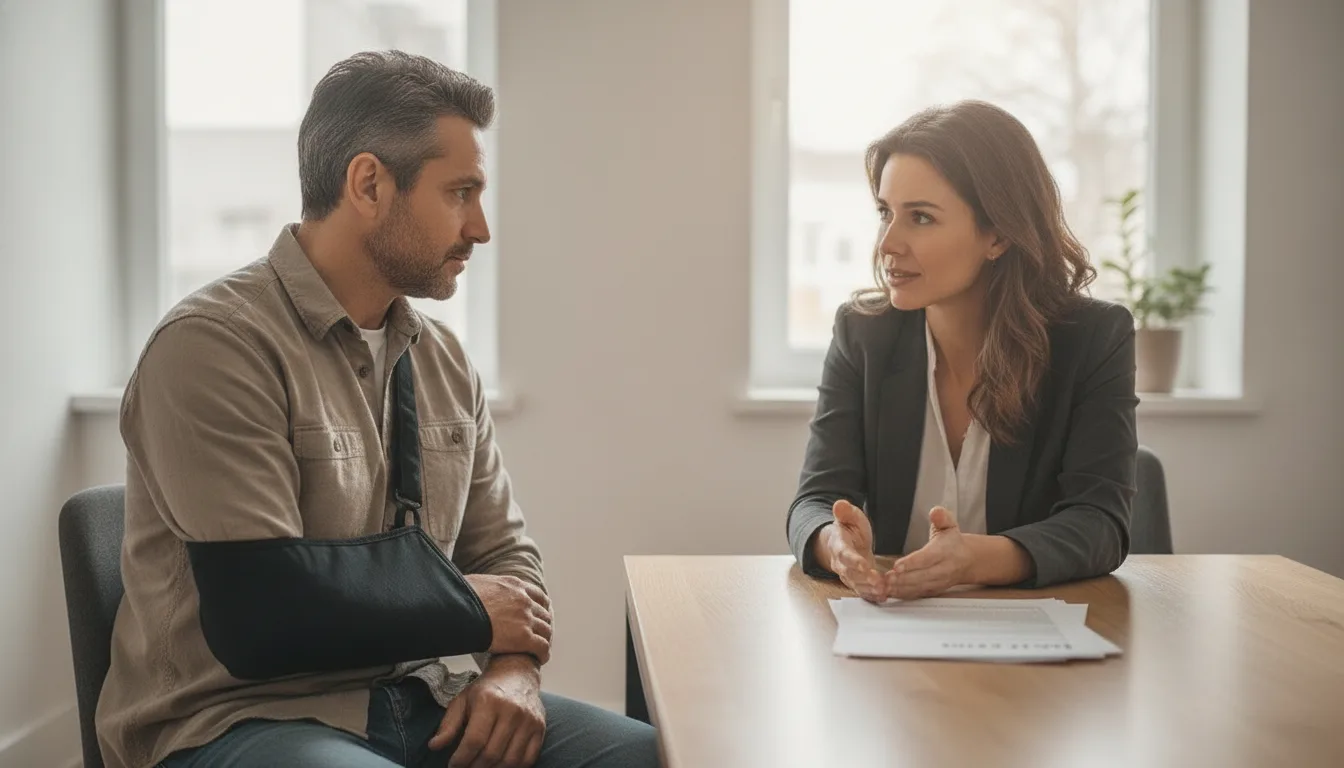 Ontario worker speaking with a legal support professional about WSIB form reporting
