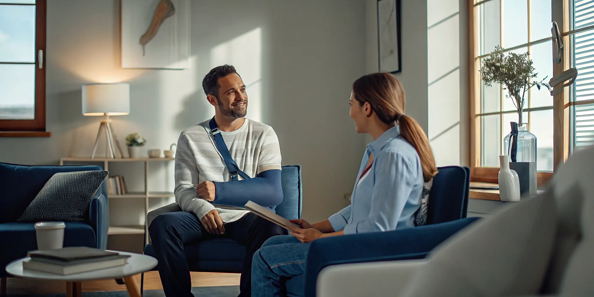 Does WSIB cover physiotherapy in Ontario Injured worker consulting with a physiotherapist at a clinic