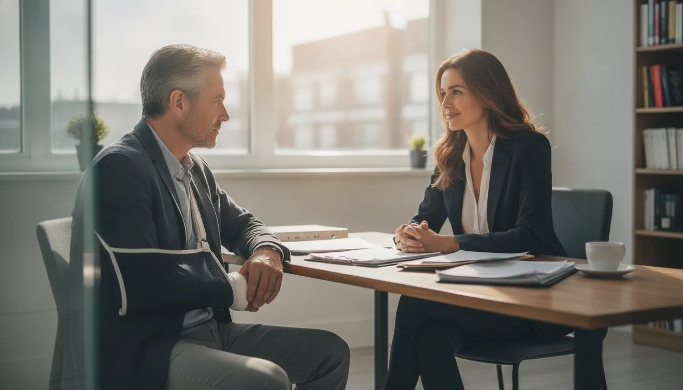 Ontario worker discussing a WSIB NEL rating with a legal representative