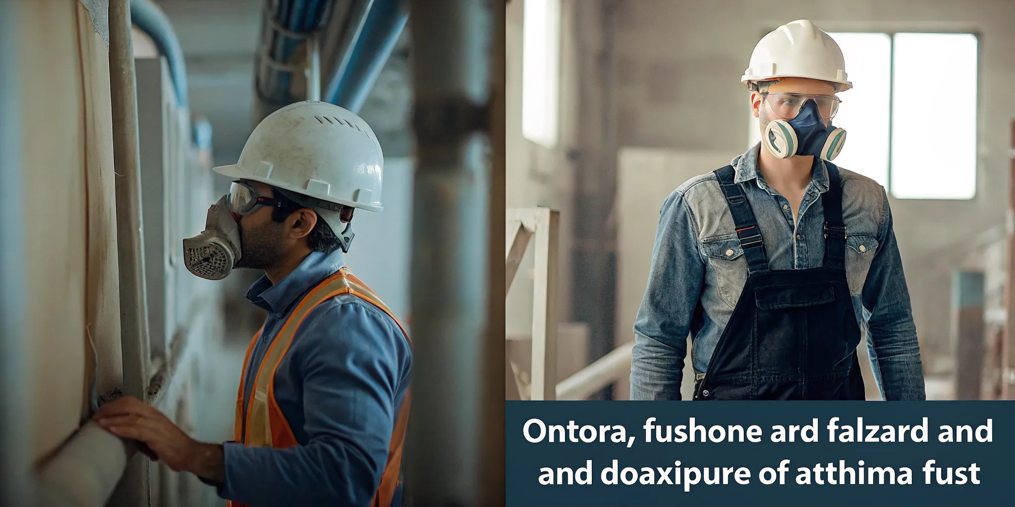Ontario worker in industrial setting using respiratory protective equipment representing occupational asthma from workplace dust and chemical exposure