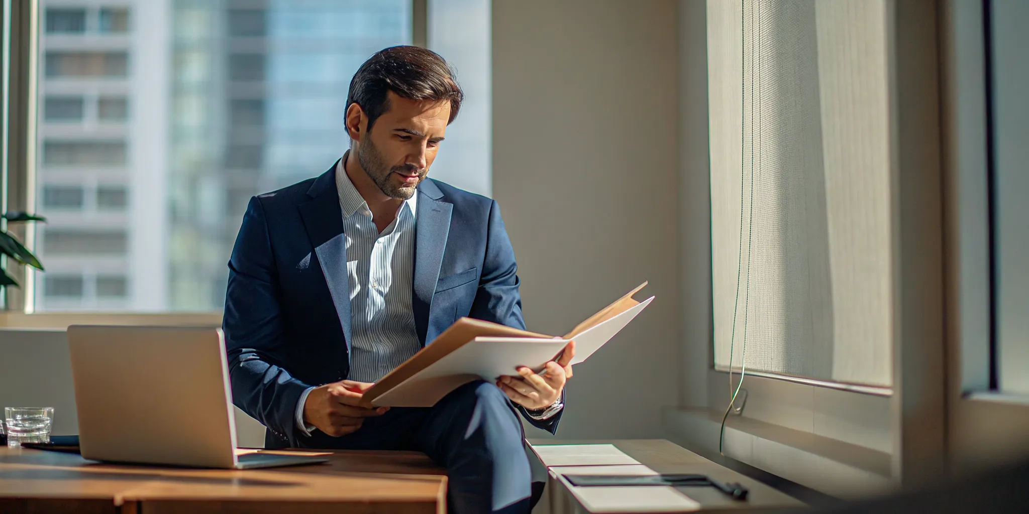 A WSIAT appeal paralegal in Ontario works on a client's case file at their desk.