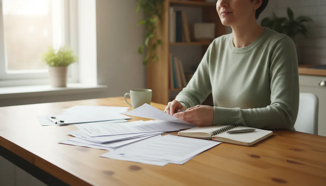 Ontario worker reviewing papers for a WSIB mental stress claim