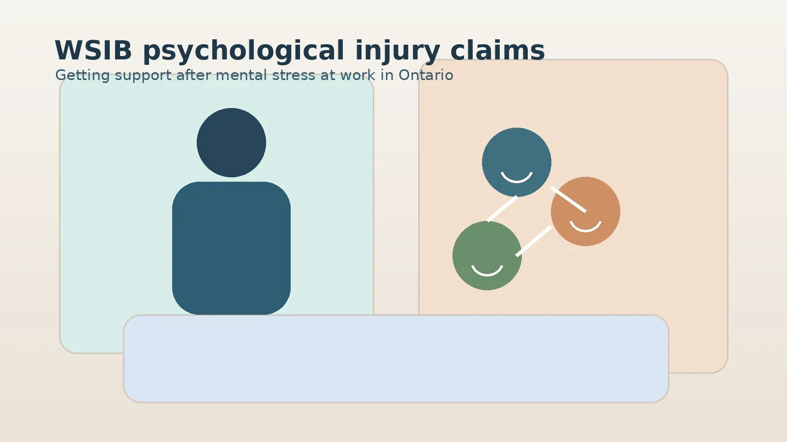 Illustration for WSIB psychological injury claims in Ontario showing a worker receiving support